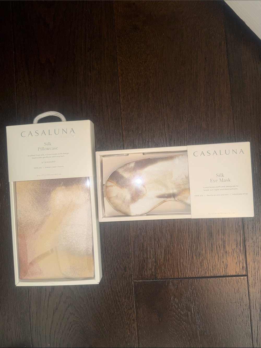 New! Casaluna Standard Pillowcase and Matching Eye Mask - 100% Silk